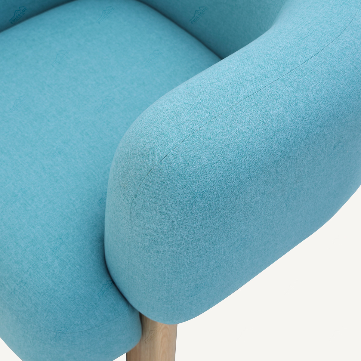 Curved Armchair Modern Comfortable Armchair In Fabric FA407-1S-F