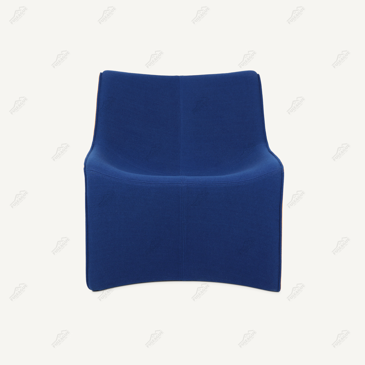 Curved Lounge Chair In Fabric FA379-F