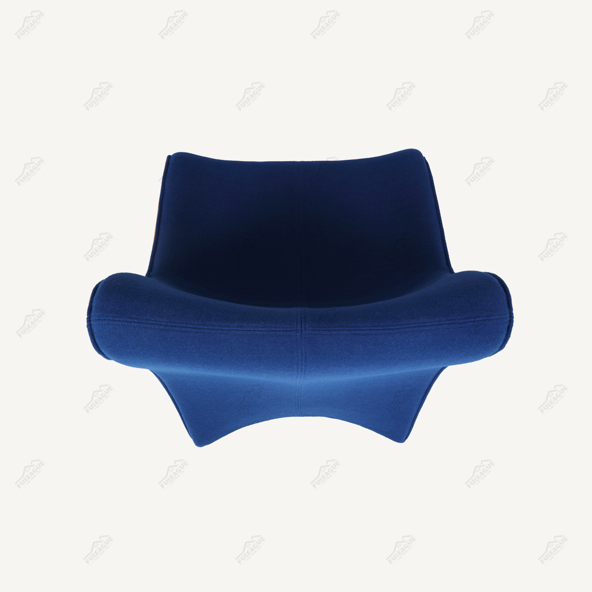 Curved Lounge Chair In Fabric FA379-F