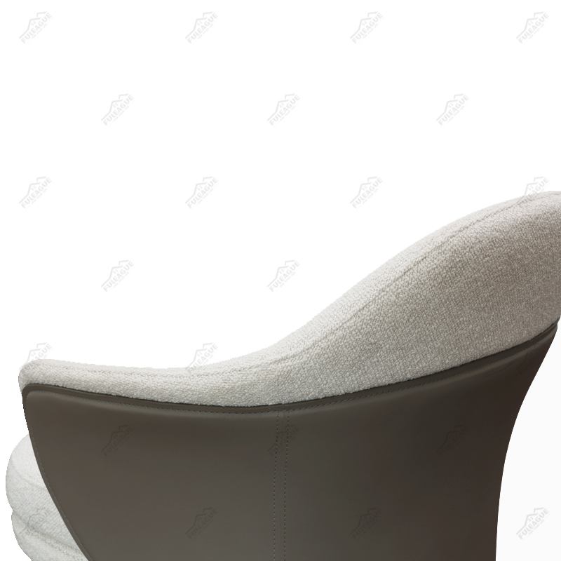 Dining Chair With Armrests in Fabric And Saddle Leather FA369-F