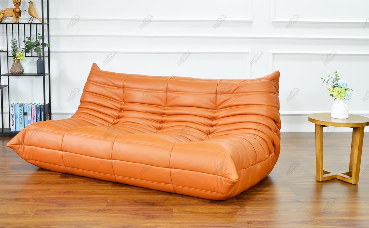 Fuleague Ducaroy sofa leather 3 seater high quality and comfortable for home, restaurant and hotel