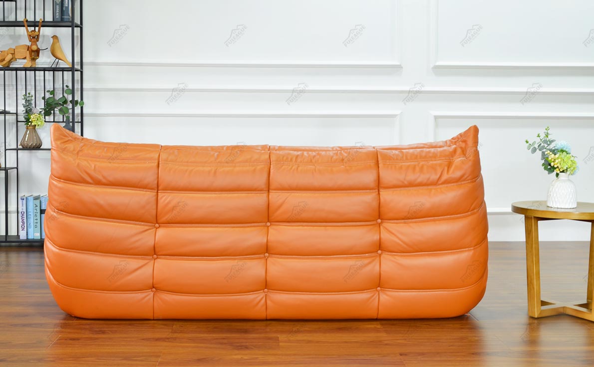 Fuleague Ducaroy leather three seater couch high quality and comfortable for home, restaurant and hotel