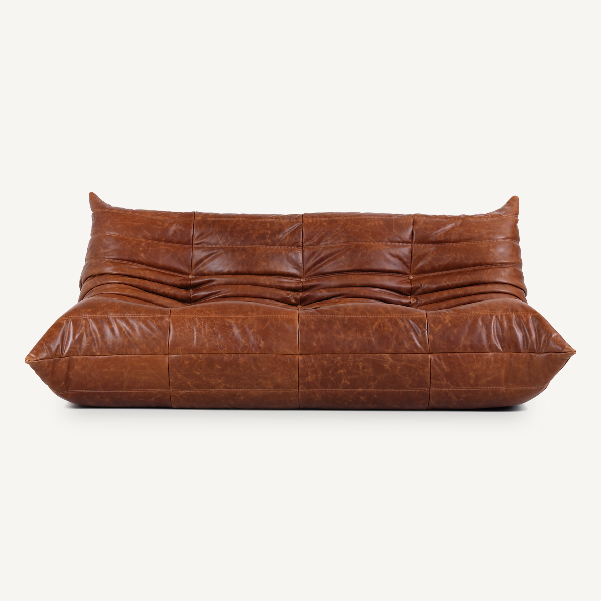 togo sofa replica in light brown fabric