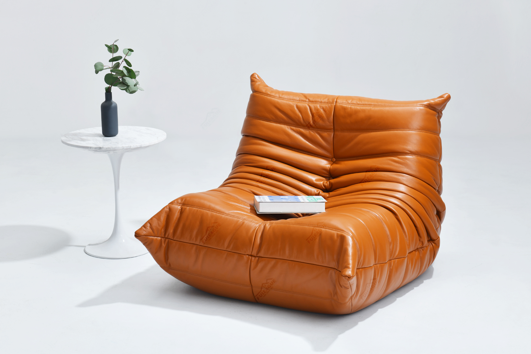 Fuleague Ducaroy leather lounge chair and ottoman with high quality and comfortable for home, restaurant and hotel