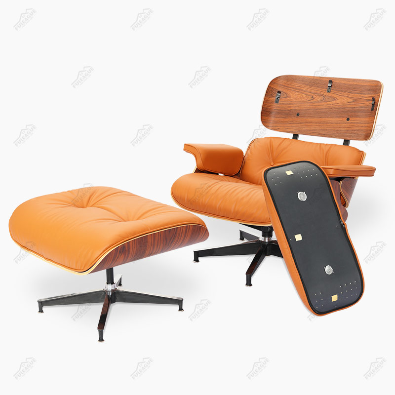 EAMS Lounge Chair and ottoman Replica FA331-ANL in Premium Aniline Leather