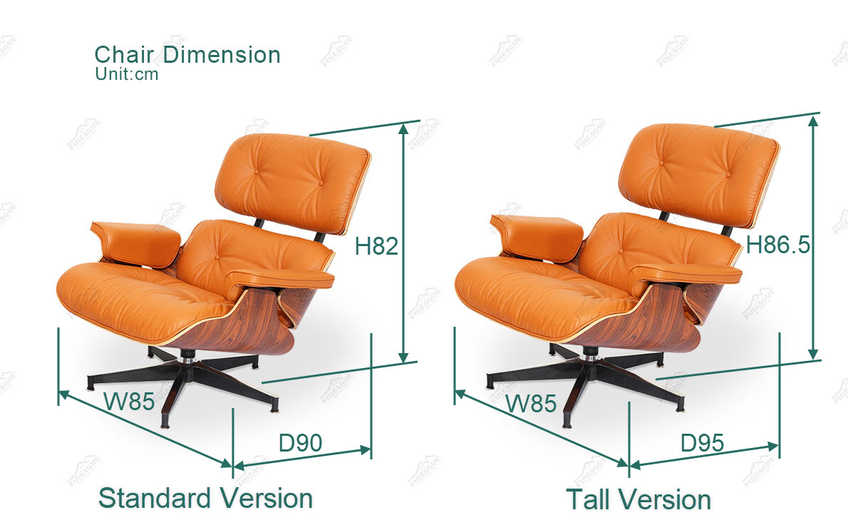 Fuleague eams style lounge chair & ottoman dimension FA331-ANL