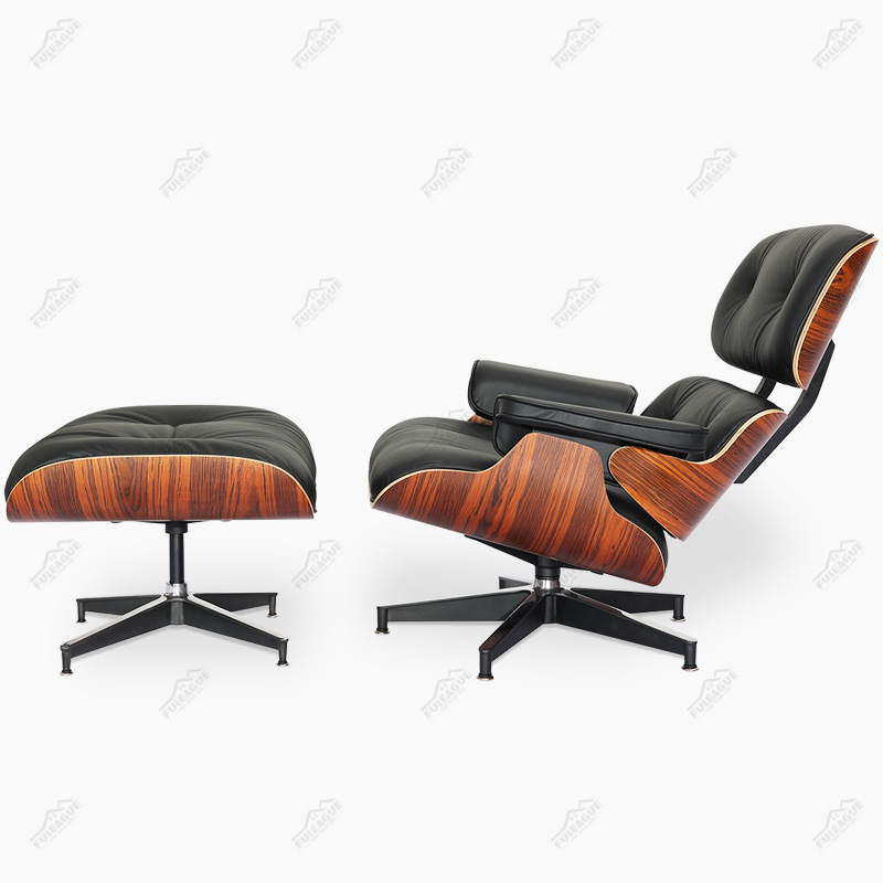 EAMS Lounge Chair and Ottoman in Top Grain Leather FA331-ITL