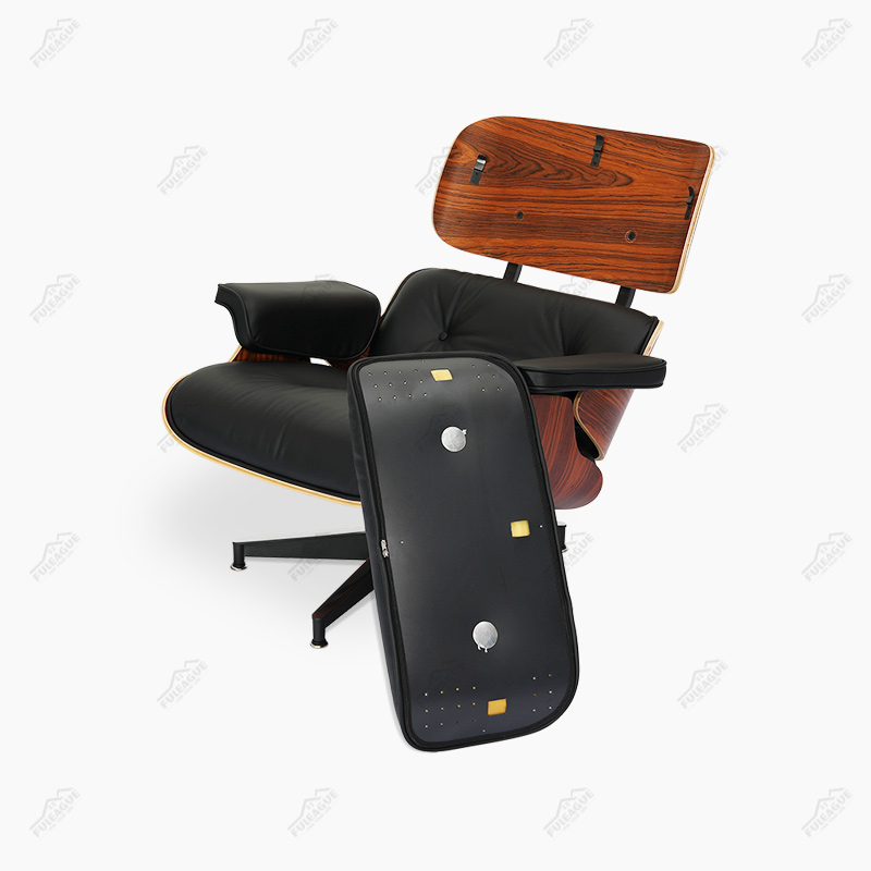 EAMS Lounge Chair and Ottoman in Top Grain Leather FA331-ITL