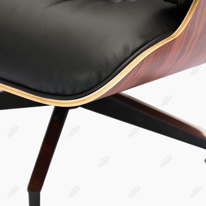 EAMS Lounge Chair and Ottoman in Top Grain Leather FA331-ITL