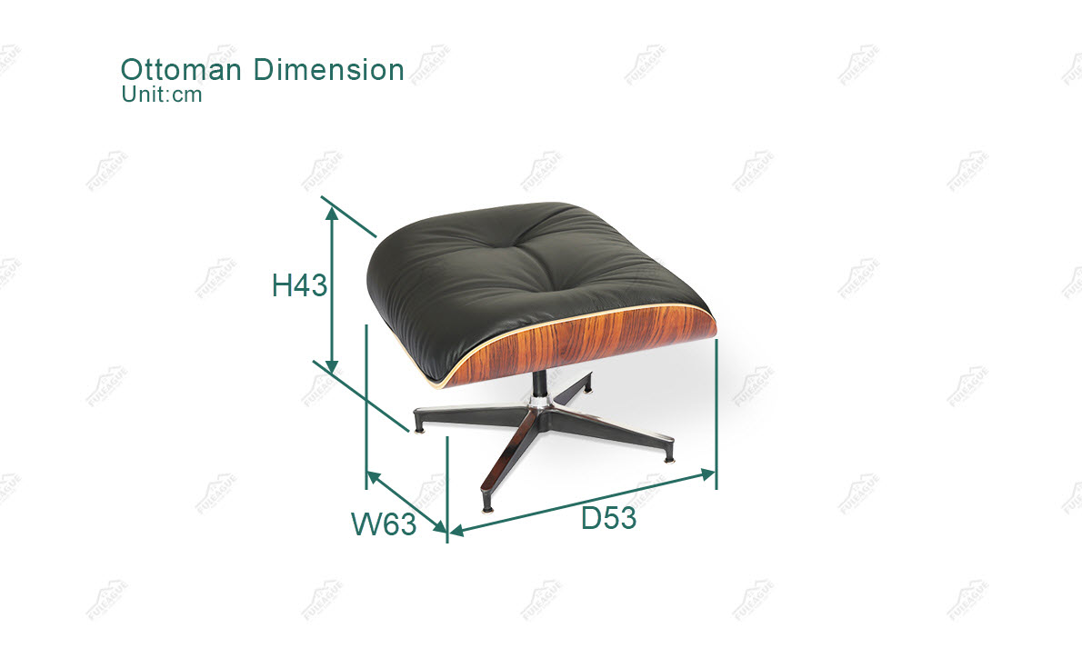 dimension of the eames ottoman
