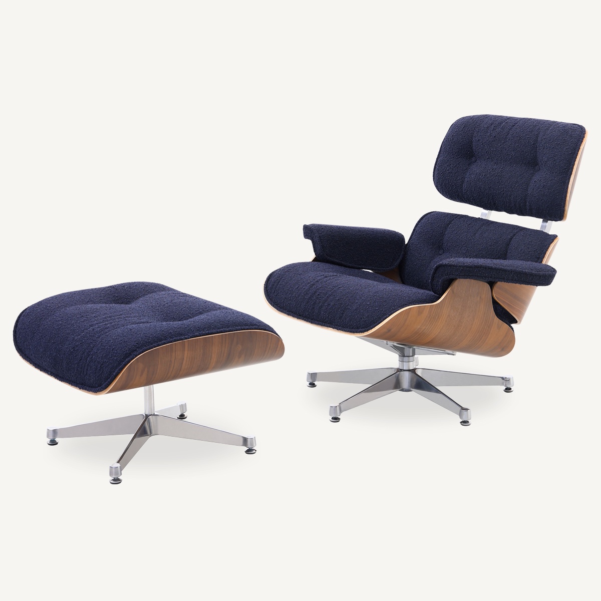 EAMS Lounge Chair and Ottoman in Fabric FA331-F