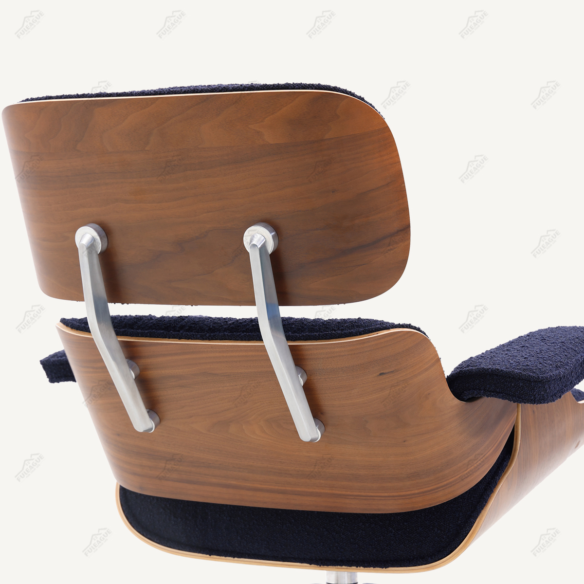 EAMS Lounge Chair and Ottoman in Fabric FA331-F