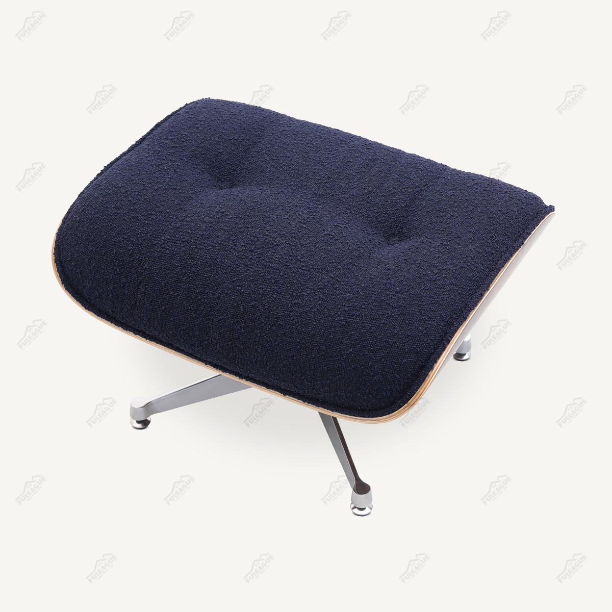 EAMS Lounge Chair and Ottoman in Fabric FA331-F