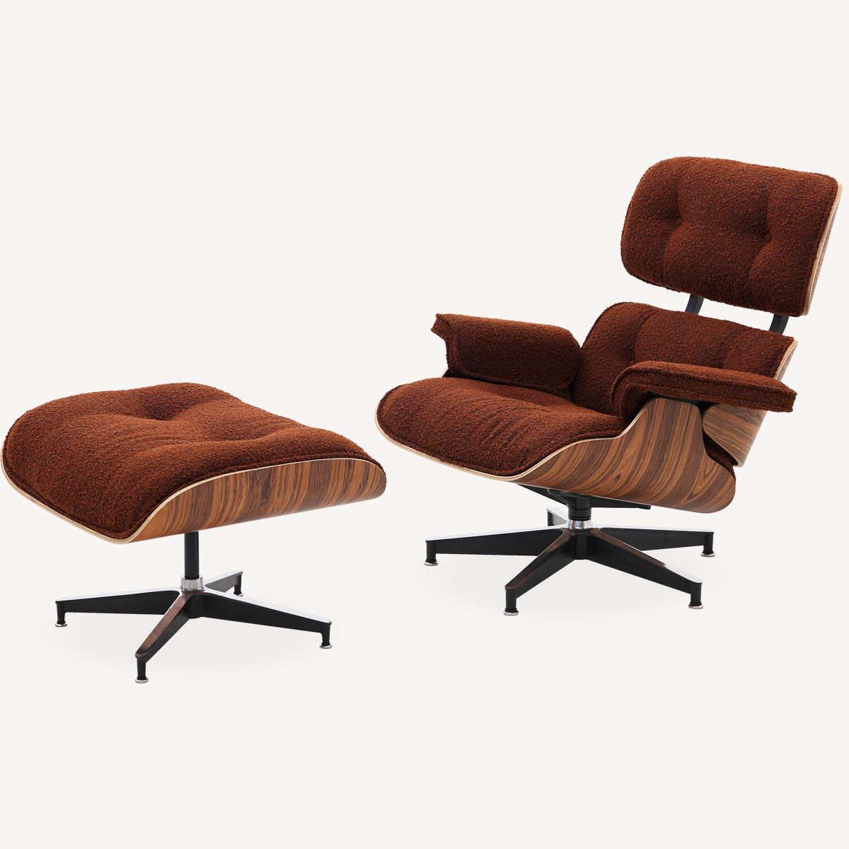 EAMS Lounge Chair and Ottoman in Fabric FA331-F