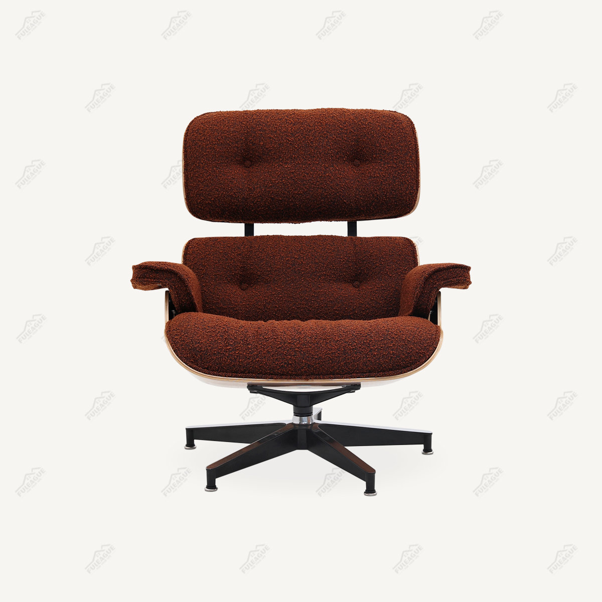 EAMS Lounge Chair and Ottoman in Fabric FA331-F