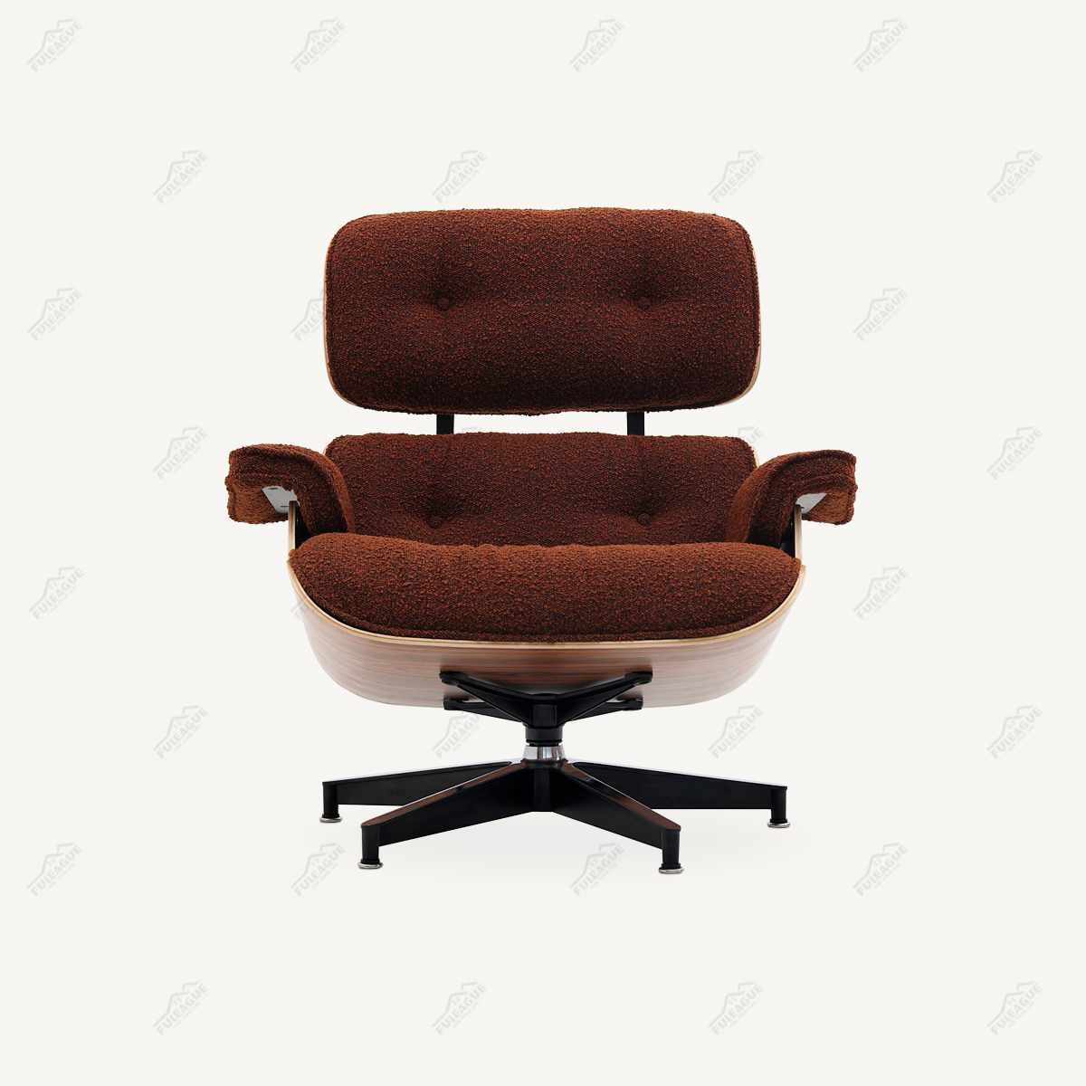 EAMS Lounge Chair and Ottoman in Fabric FA331-F