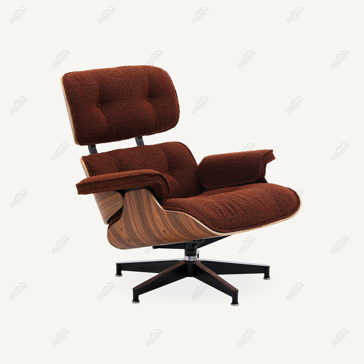 EAMS Lounge Chair and Ottoman in Fabric FA331-F