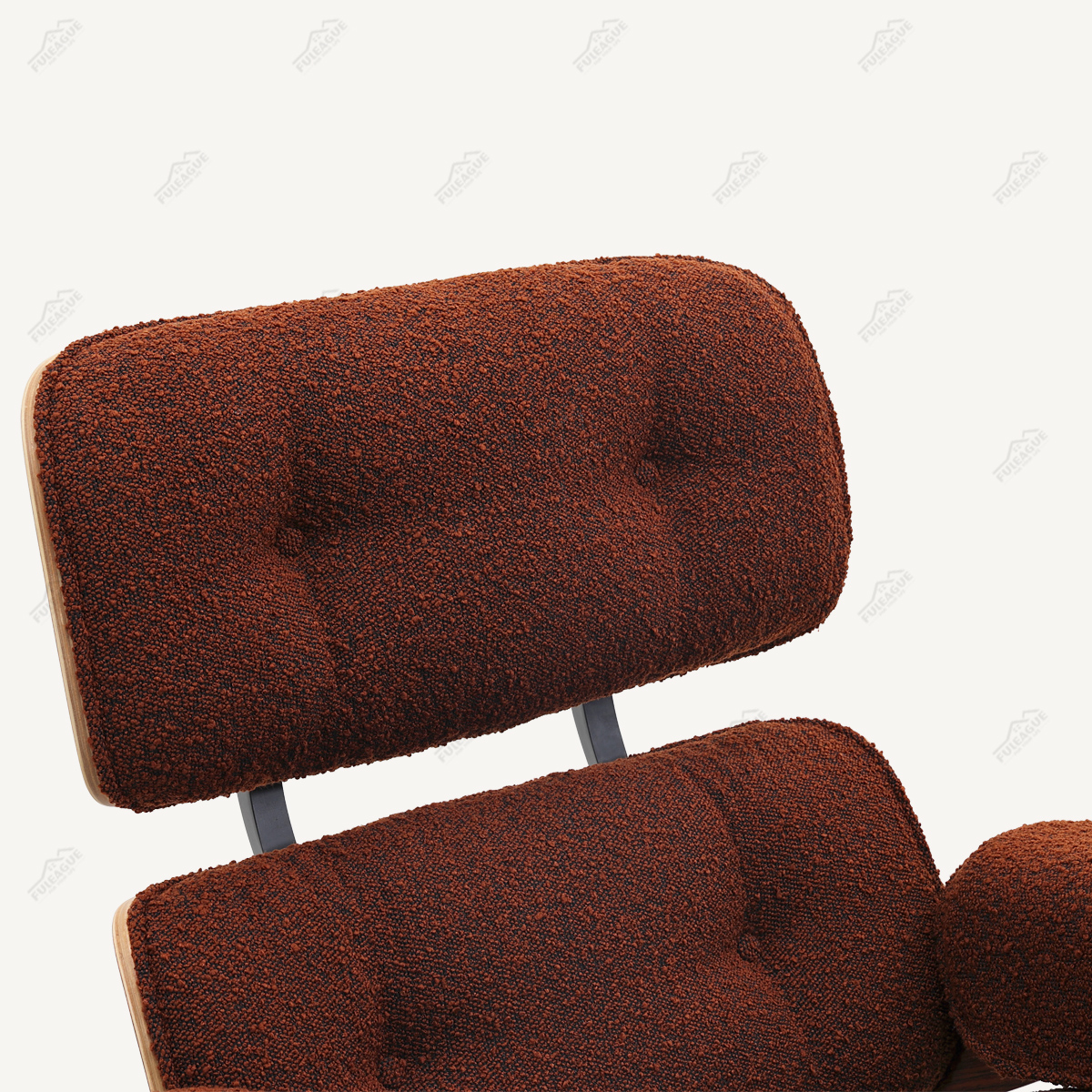 EAMS Lounge Chair and Ottoman in Fabric FA331-F
