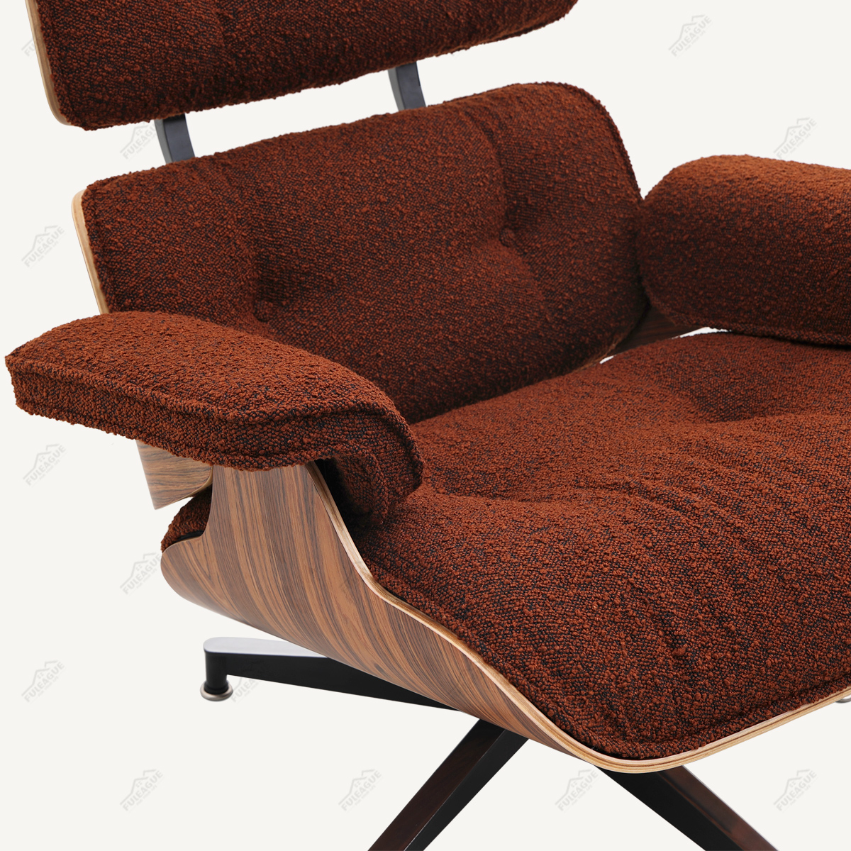 EAMS Lounge Chair and Ottoman in Fabric FA331-F