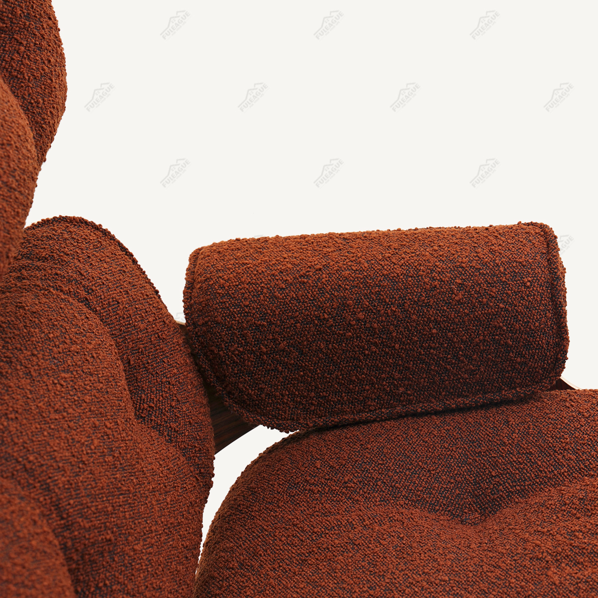 EAMS Lounge Chair and Ottoman in Fabric FA331-F