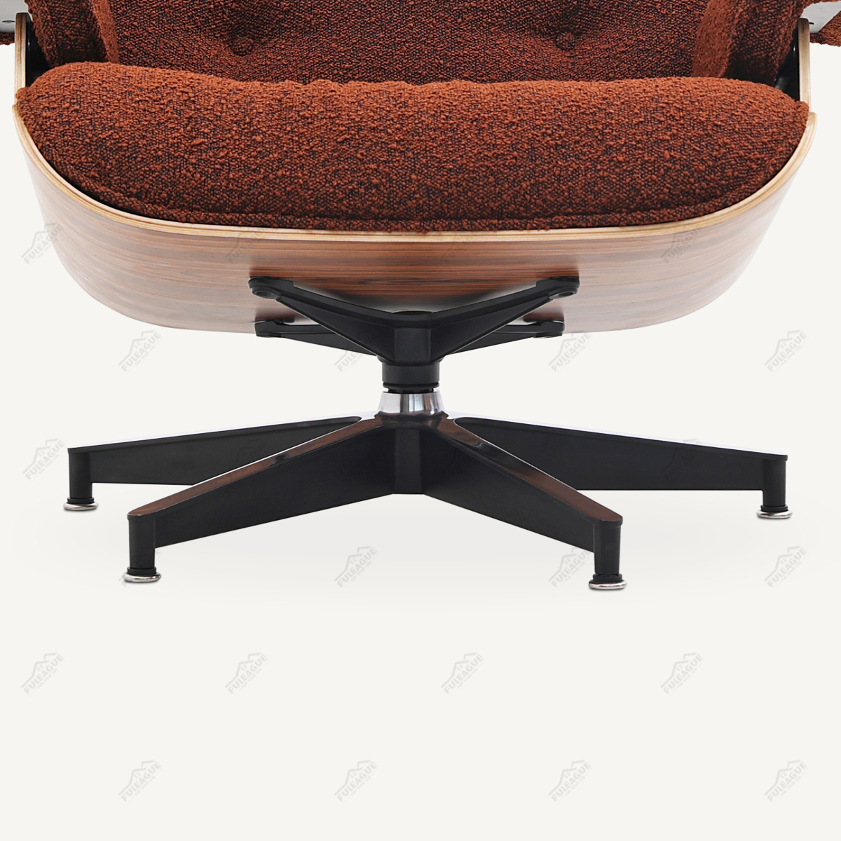 EAMS Lounge Chair and Ottoman in Fabric FA331-F