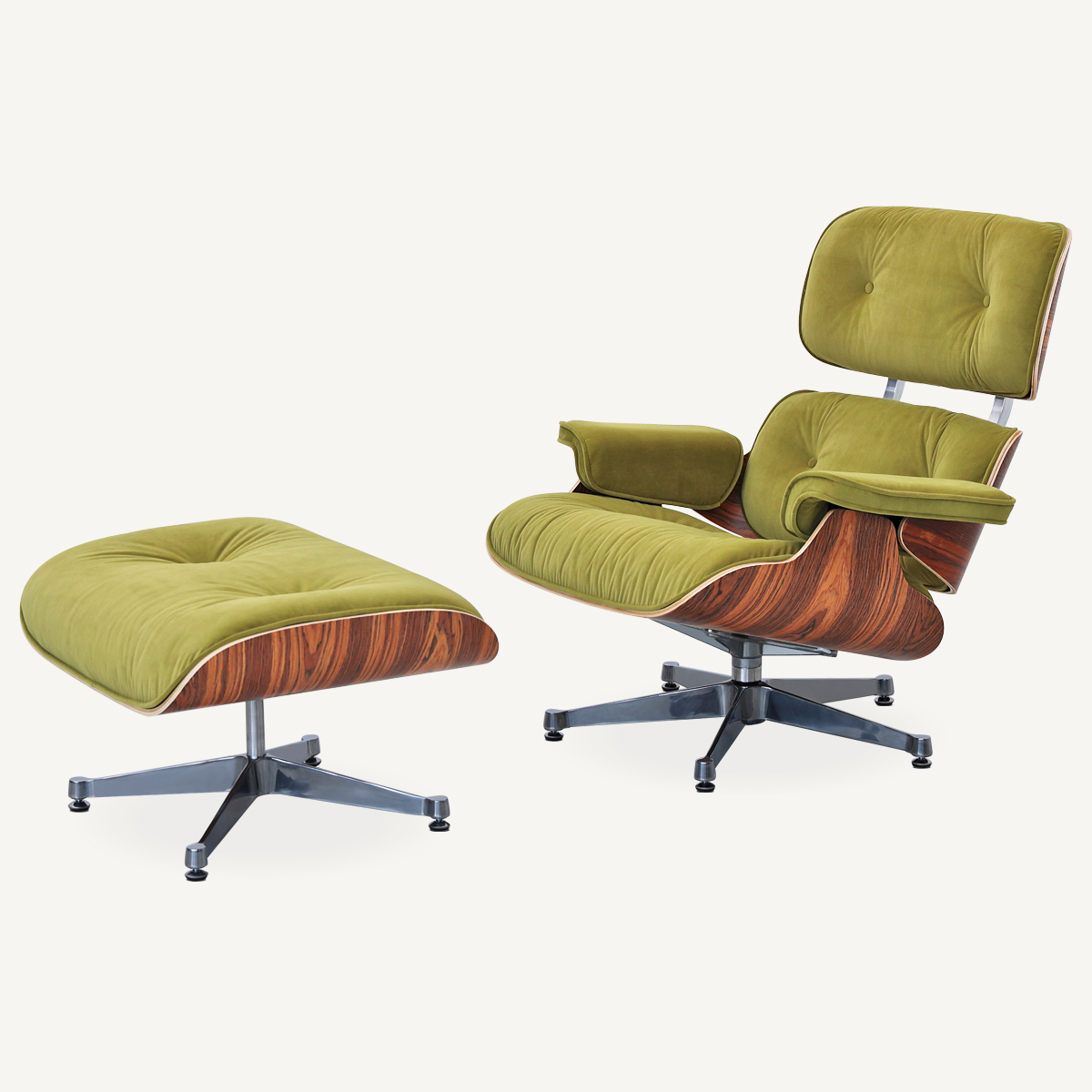 EAMS Lounge Chair and Ottoman in Fabric FA331-F