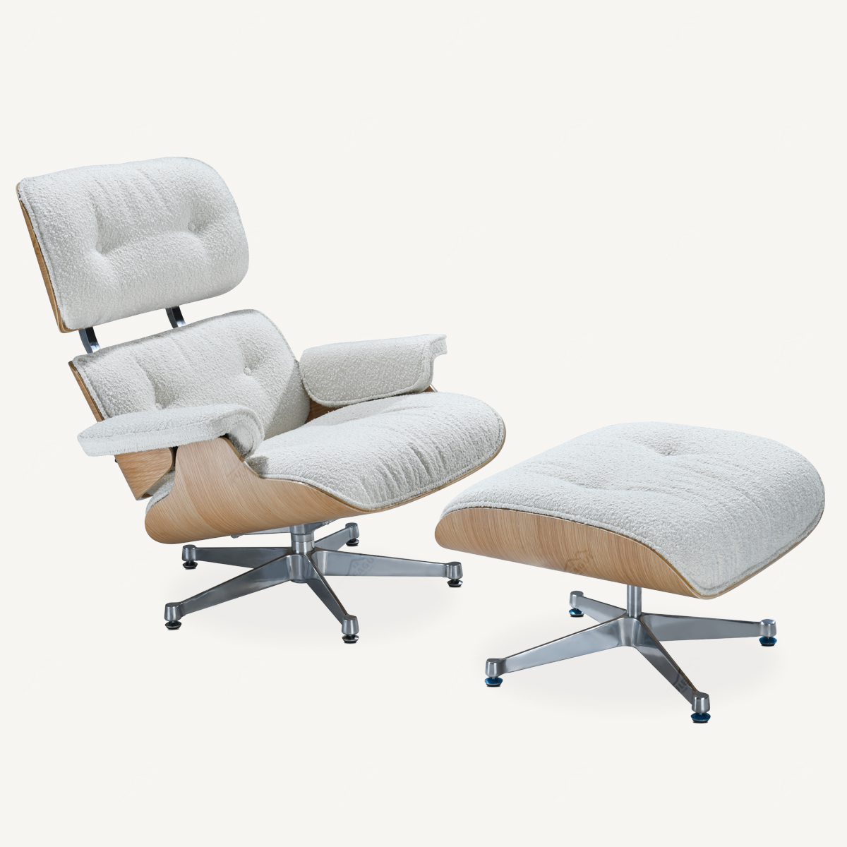 EAMS Lounge Chair and Ottoman in Fabric FA331-F