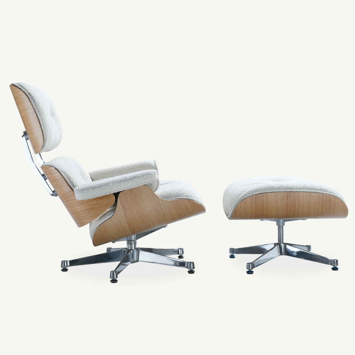 EAMS Lounge Chair and Ottoman in Fabric FA331-F