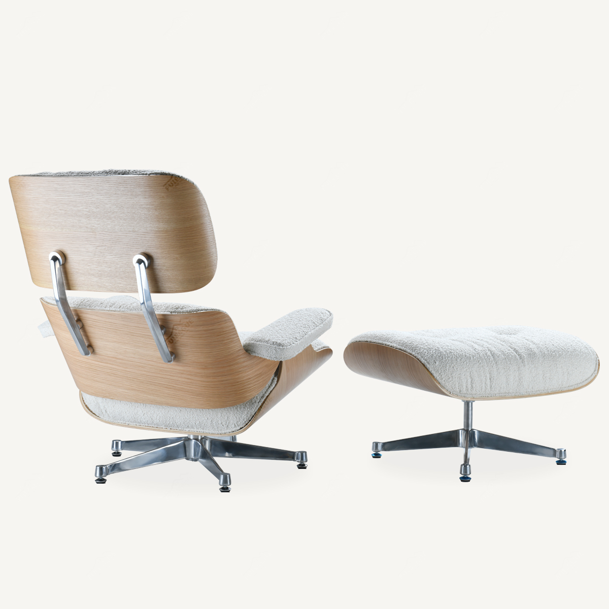 EAMS Lounge Chair and Ottoman in Fabric FA331-F