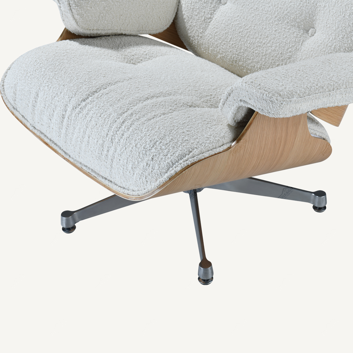 EAMS Lounge Chair and Ottoman in Fabric FA331-F