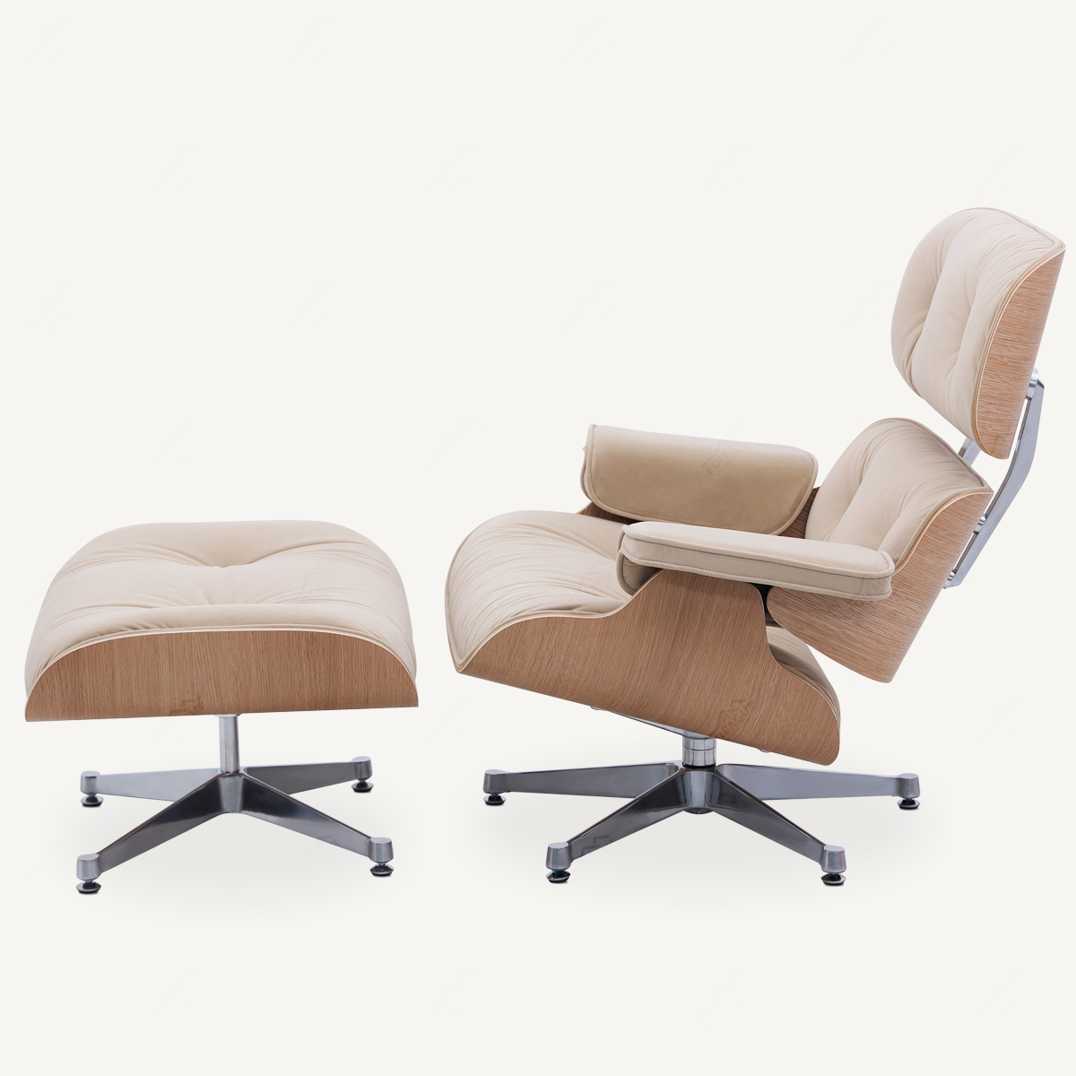 EAMS Lounge Chair and Ottoman in Fabric FA331-F