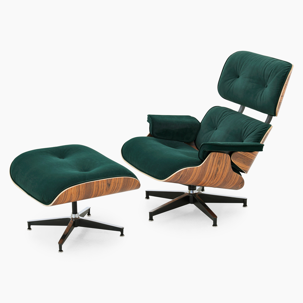 EAMS Lounge Chair and Ottoman in Fabric FA331-F