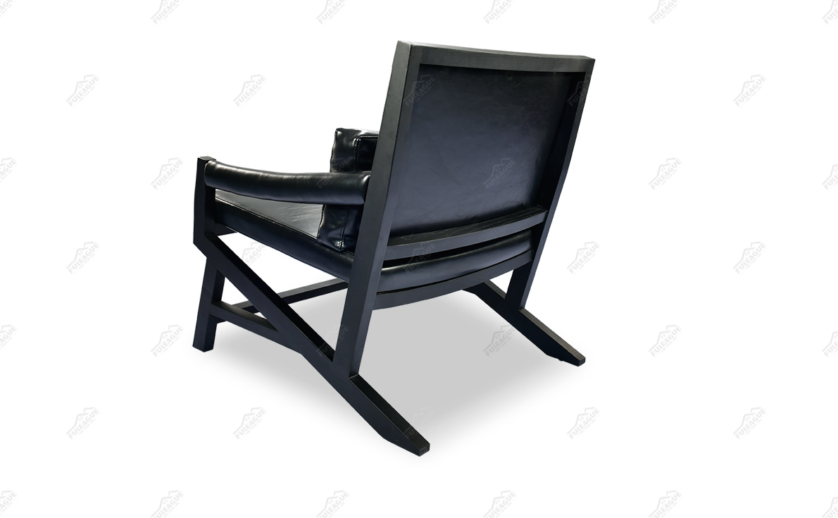Fuleague wood and leather lounge chair FA348-ANL