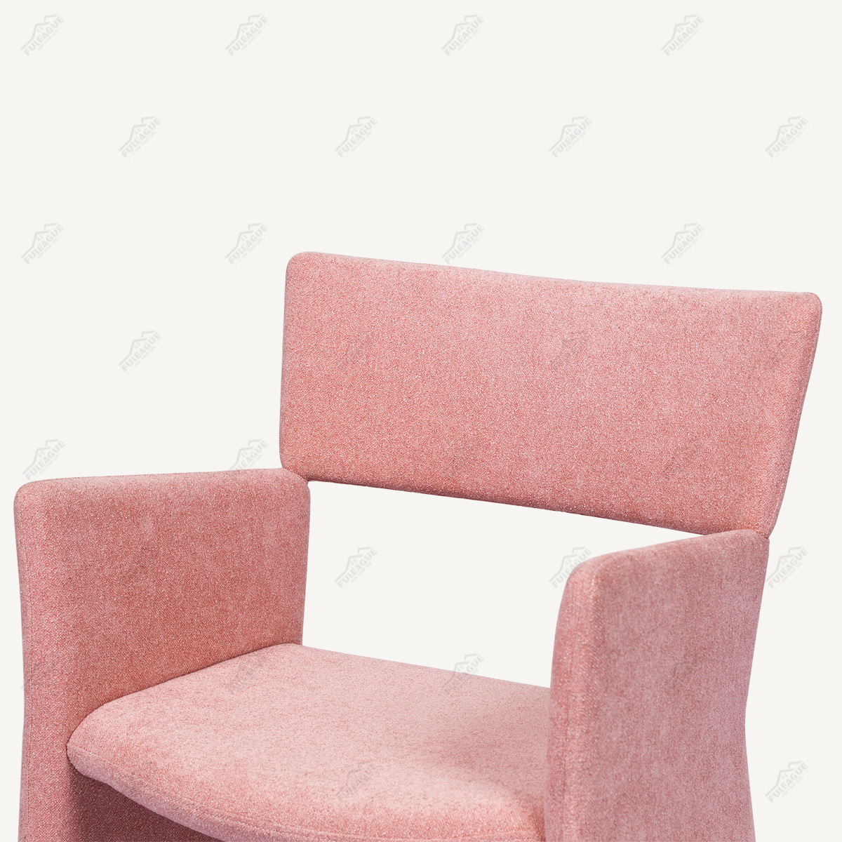 Fabric Dining Armchair With Thin Backrest And Armrests FA382-F
