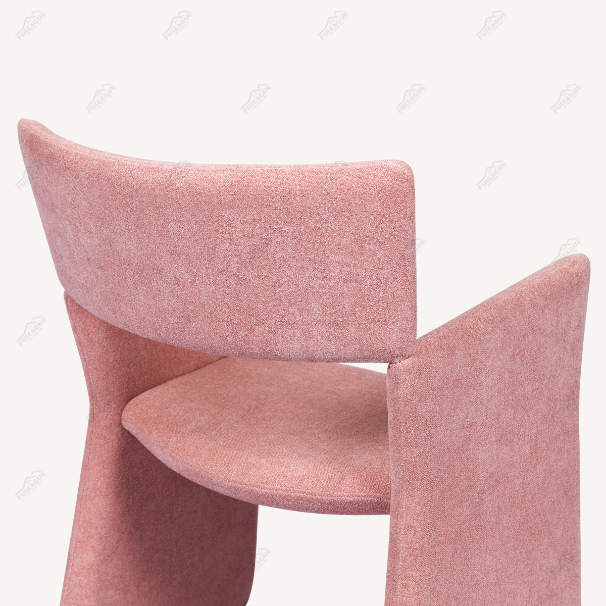 Fabric Dining Armchair With Thin Backrest And Armrests FA382-F