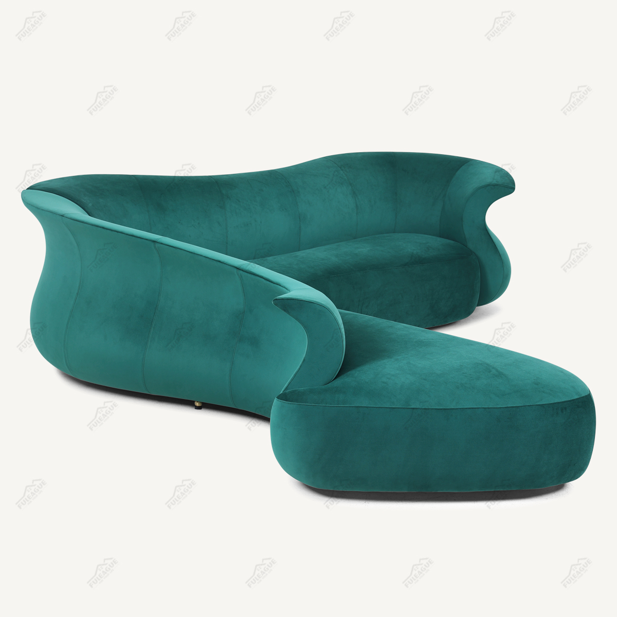 Green Corner Sofa In Fabric FA402-F