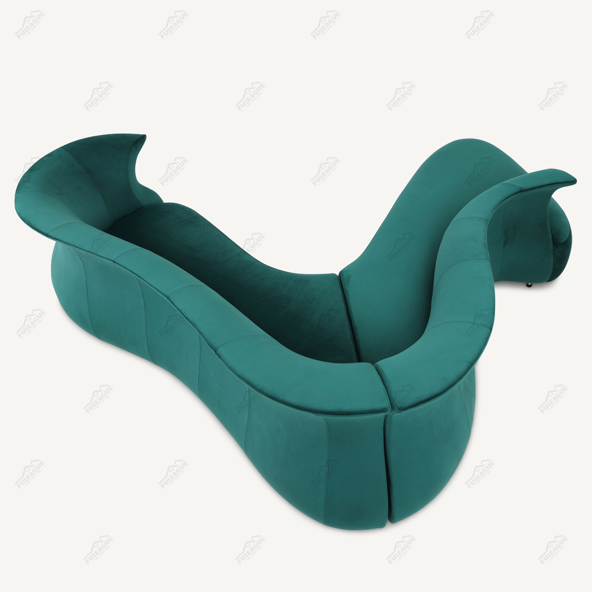 Green Corner Sofa In Fabric FA402-F