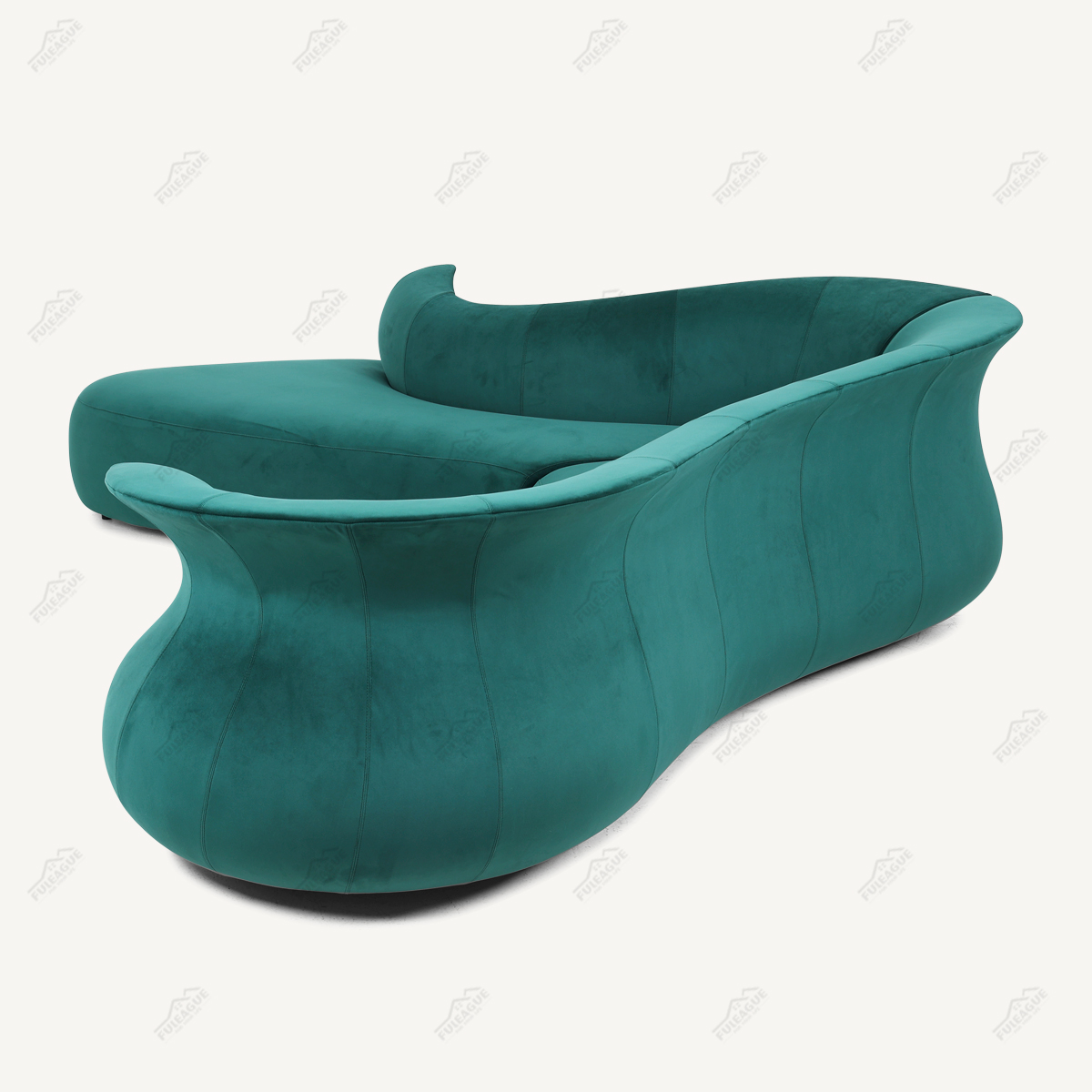 Green Corner Sofa In Fabric FA402-F