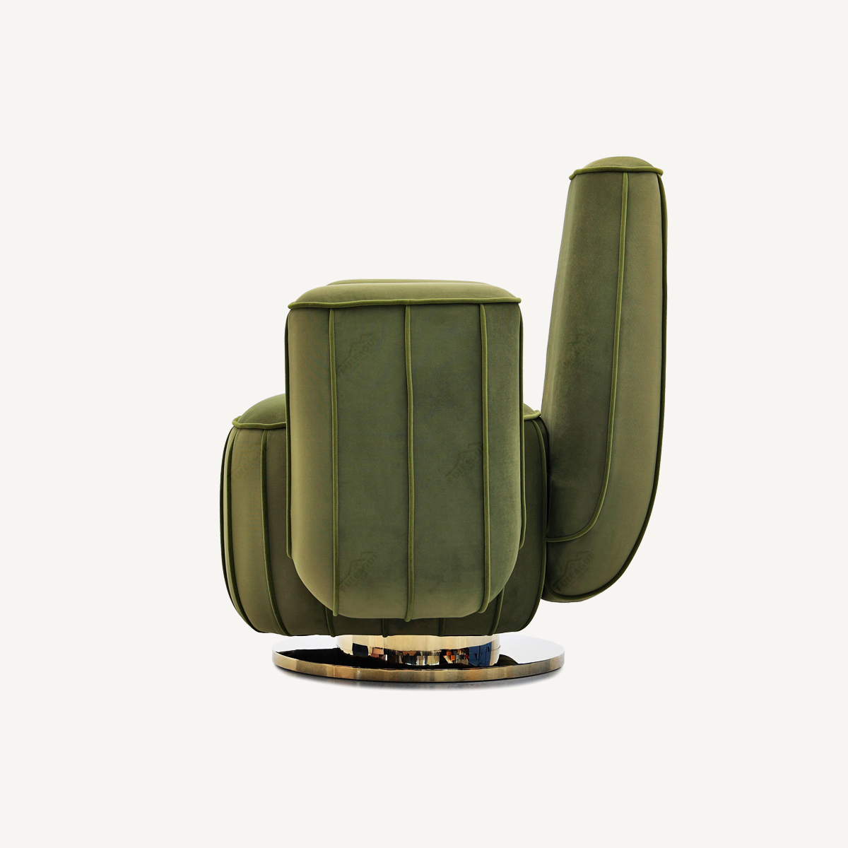 Green Velvet Swivel Chair Cactus Shape FA406-F