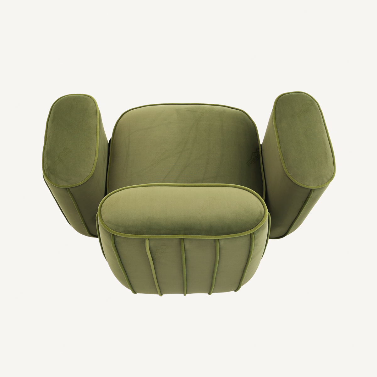 Green Velvet Swivel Chair Cactus Shape FA406-F