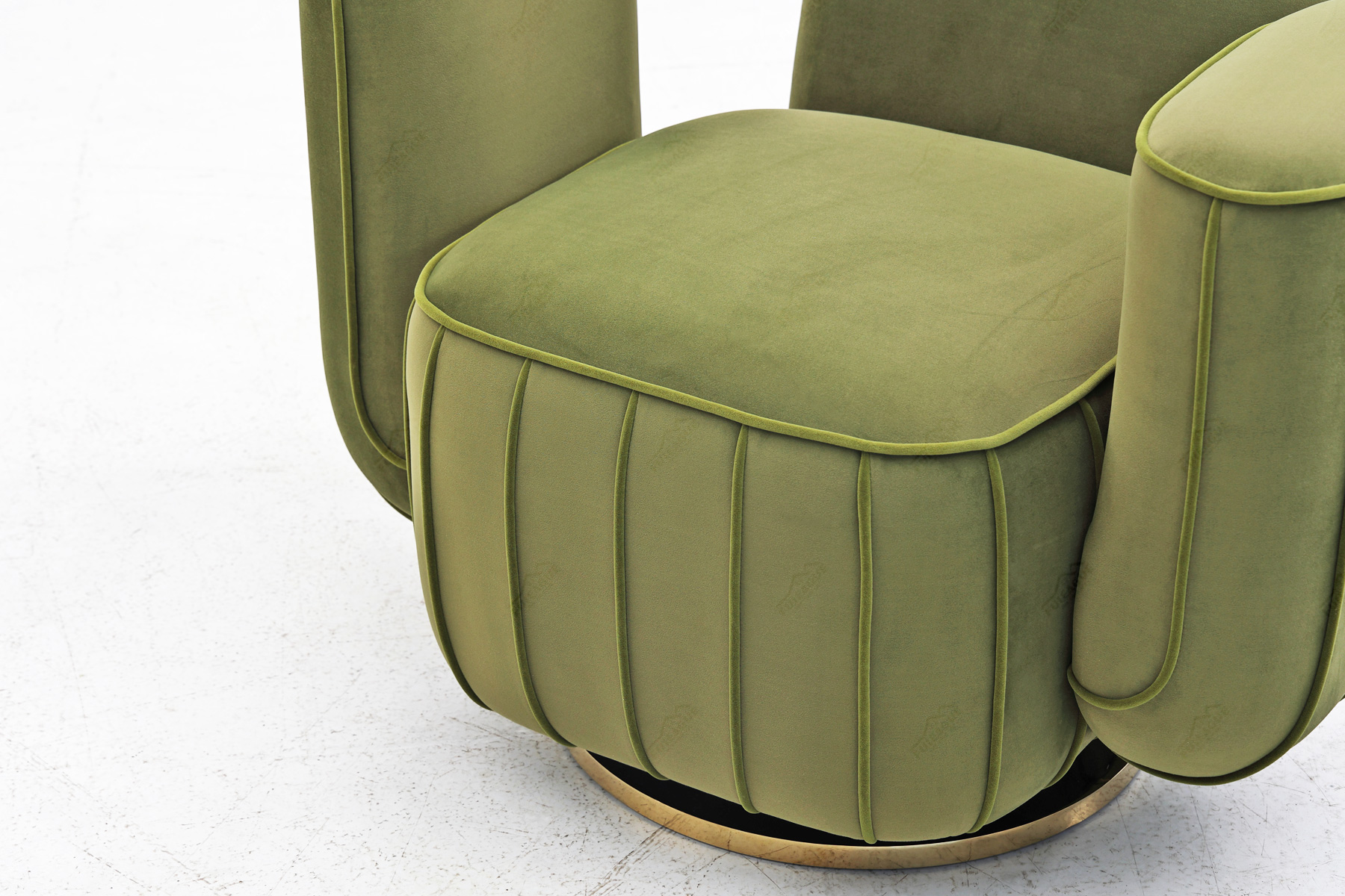 Fuleague green velvet armchair cactus shape with gold swivel base high quality FA406-F