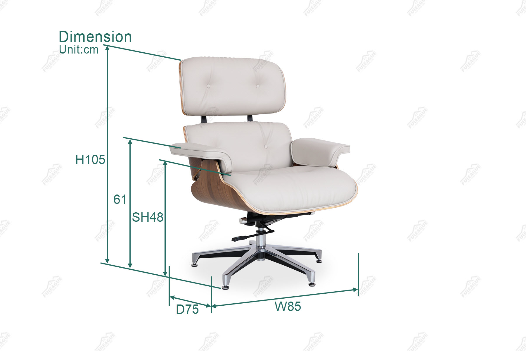 Fuleague high back office chair dimension FA395-ANL