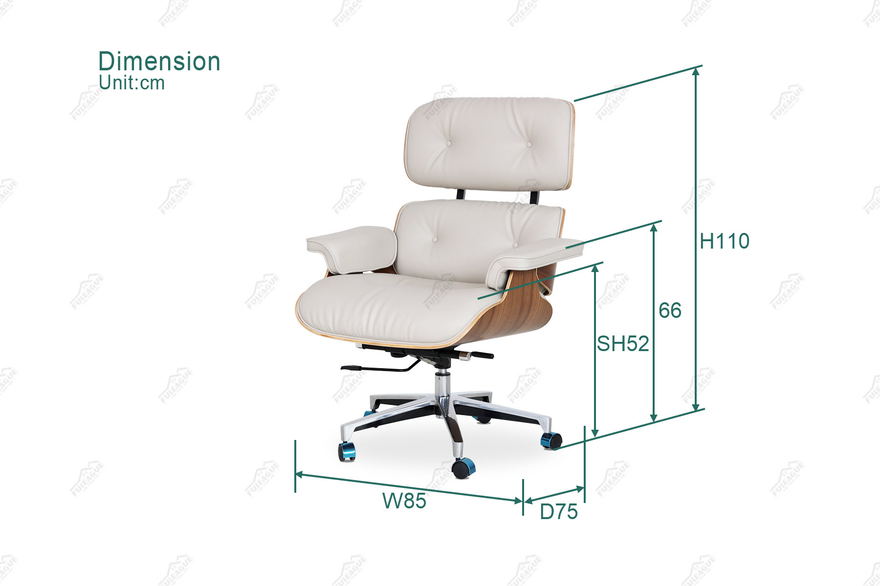 Fuleague high back office swivel chair dimension FA395-ANL