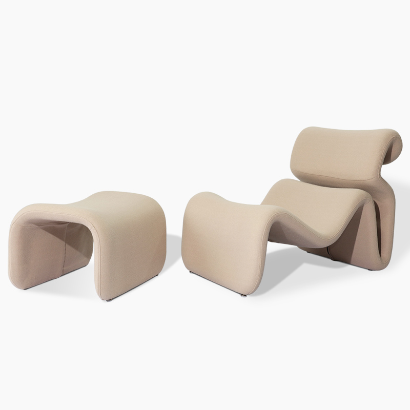 Jan Ekselius Etcetera Lounge Chair and Ottoman Replica in Fabric FA345-Lounge-F