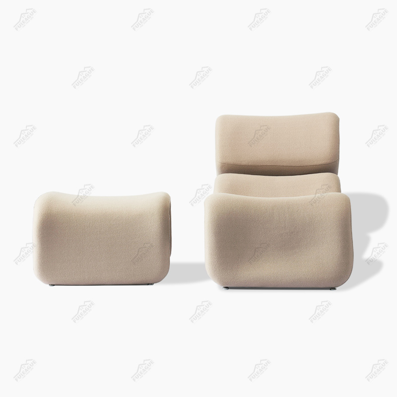 Jan Ekselius Etcetera Lounge Chair and Ottoman Replica in Fabric FA345-Lounge-F