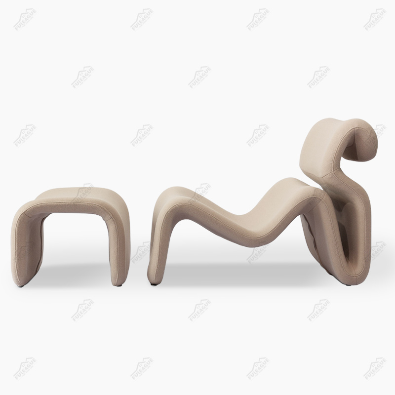 Jan Ekselius Etcetera Lounge Chair and Ottoman Replica in Fabric FA345-Lounge-F