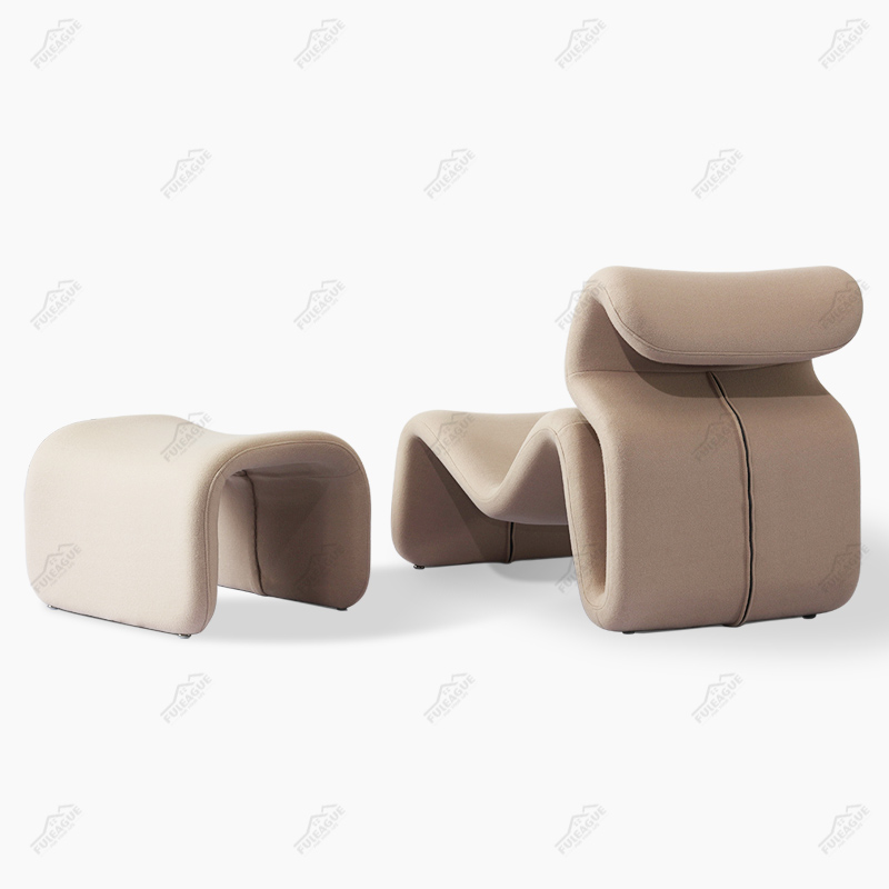 Jan Ekselius Etcetera Lounge Chair and Ottoman Replica in Fabric FA345-Lounge-F