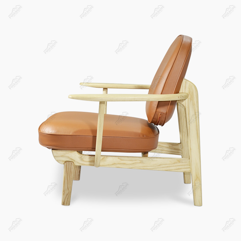 Jh97 Fred Lounge Chair Replica in Full Aniline Grain Leather FA361-ANL