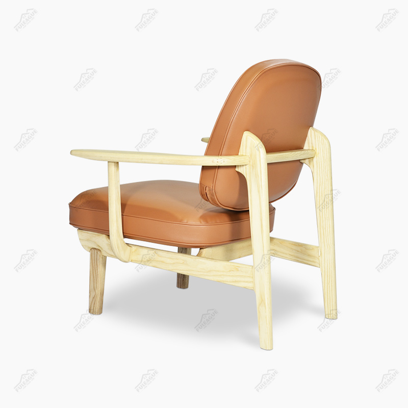 Jh97 Fred Lounge Chair Replica in Full Aniline Grain Leather FA361-ANL