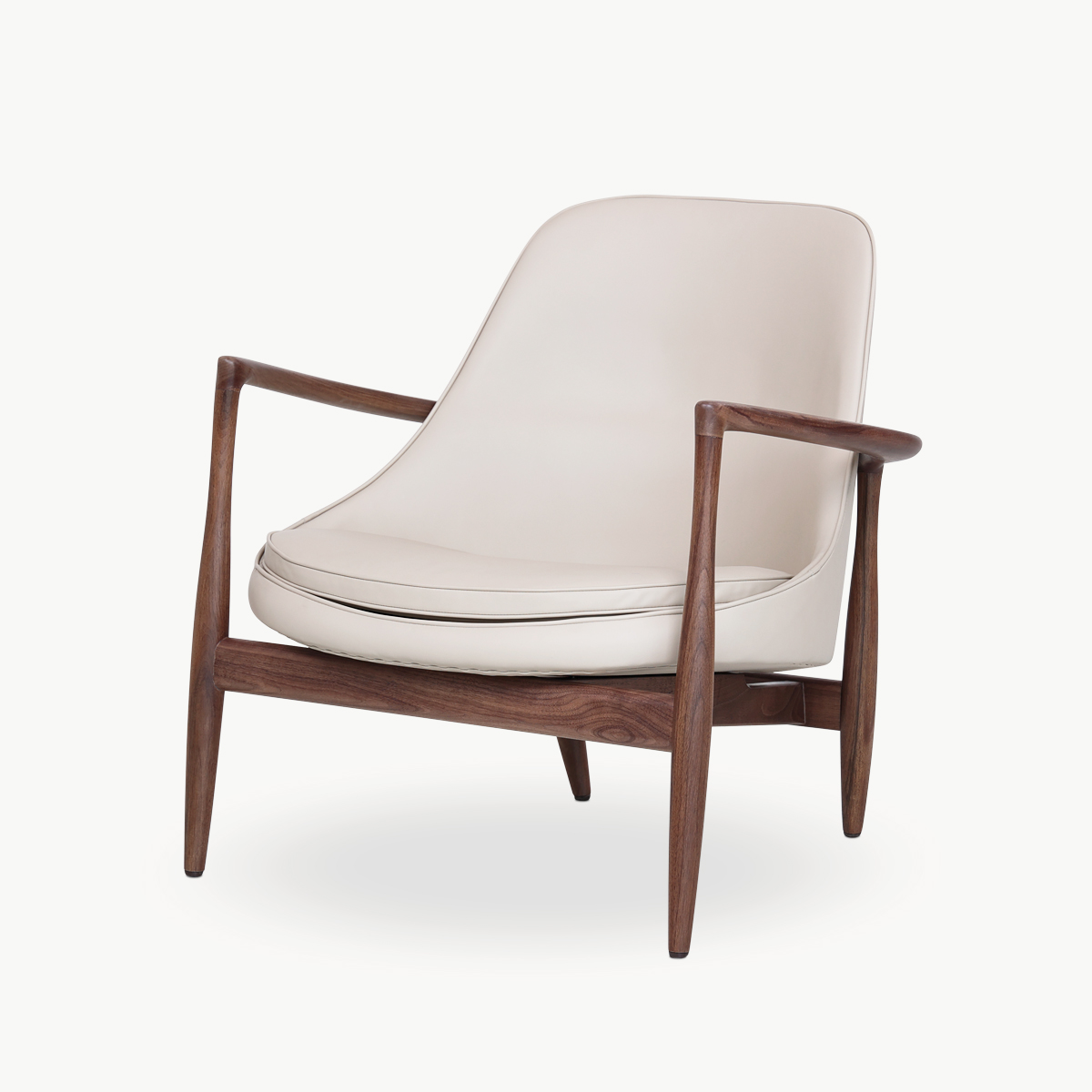 Kofod Larsen Chair Walnut Lounge Chair FA396-Genuine Leather